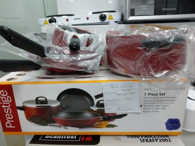 Prestige 7pcs non-stick cooking ware.