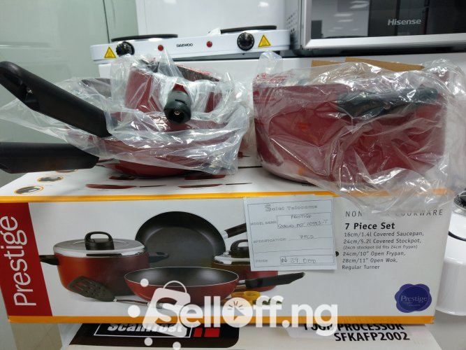 Prestige 7pcs non-stick cooking ware.