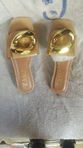 Zara Inspired Gold Slippers