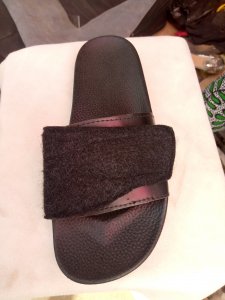 Suede and Leather Combo Palm Slippers