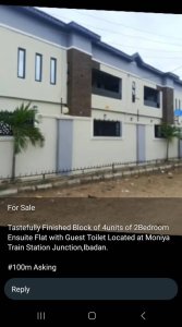 4 flats of 2 bedrooms available for sales