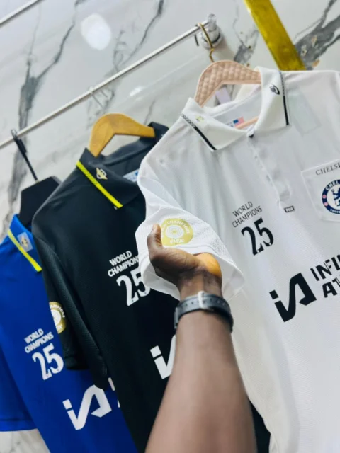Chelsea 2025 world champions retro polo shirt