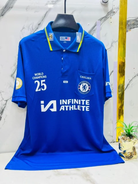 Chelsea 2025 world champions retro polo shirt 4