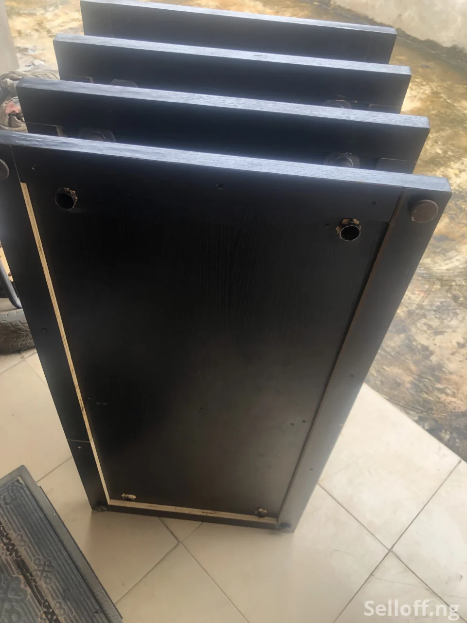 Neat black wooden center table