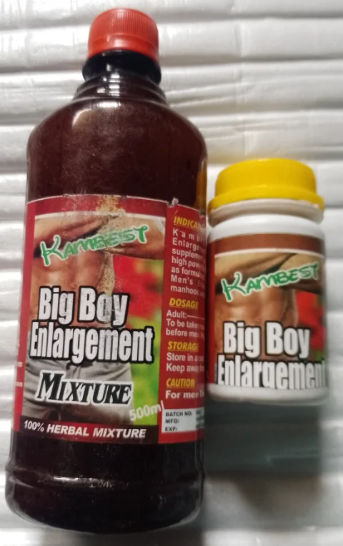 Big Boy Penis Enlargement Herbal Mixture Liquid Syrup Drink+Capsule Combo