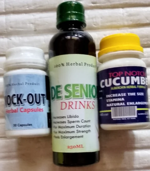 De Senior Men Drink+Nock Out Capsule+Top Notch Cucumber Cream for Penis Enlargement