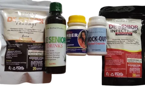 De Senior Men Drink, Tea, Infection Flusher, Nock Out Herbal Capsule+Topnotch Cucumber Cream