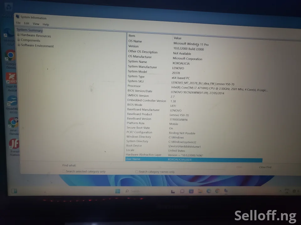 Lenovo Y50-70 gaming laptop 8gb RAM, Core i6, 500gb SSD