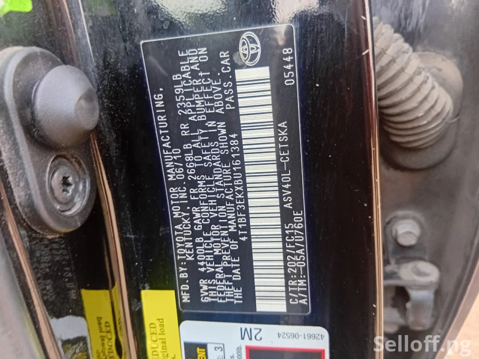 TOYOTA CAMRY 2011 SE