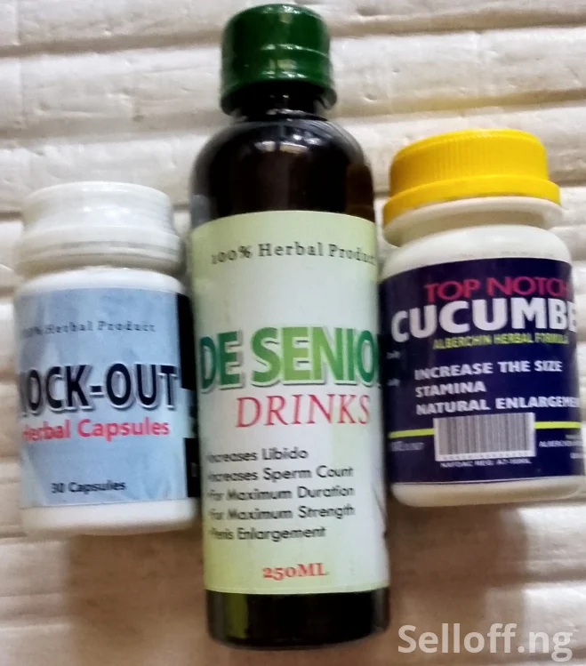 De Senior Men Drink+Nock Out Capsule+Top Notch Cucumber Cream for Penis Enlargement