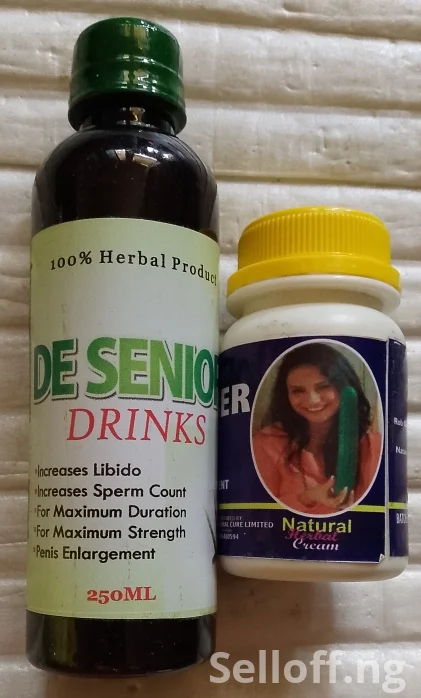 De Senior Men Drink+Nock Out Capsule+Top Notch Cucumber Cream for Penis Enlargement