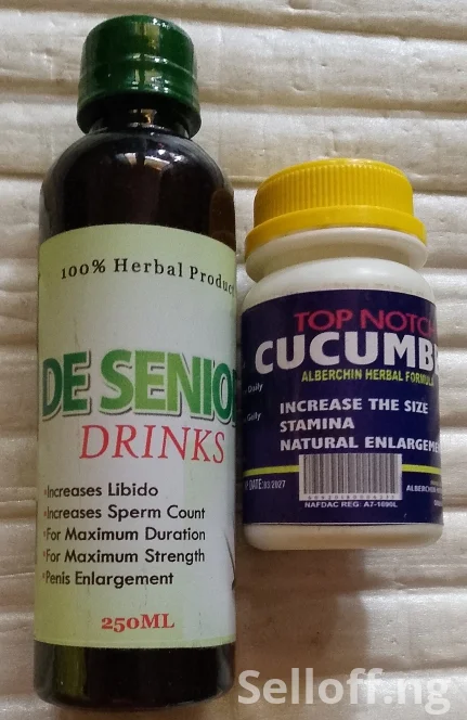 De Senior Men Drink+Nock Out Capsule+Top Notch Cucumber Cream for Penis Enlargement