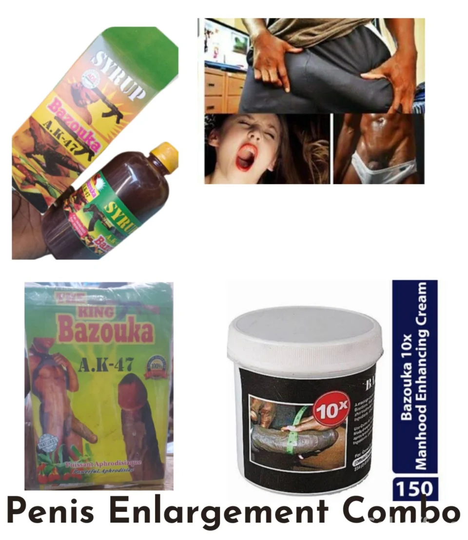 Bazouka Ak 47 Syrup+Bazouka Cream+Bazouka the King Ak 47 Powder -Penis Enlargement Combo