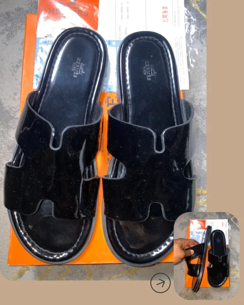 Gloss shine original Hermes slippers