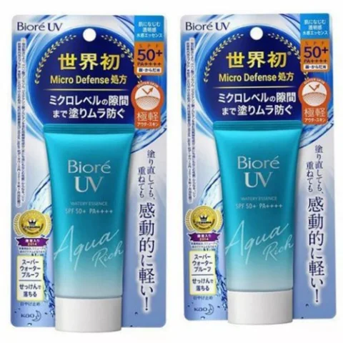Biore UV Aqua Rich Watery Essence SPF 50+ PA++++ Lightweight Japanese Face Sunscreen (1 Piece)