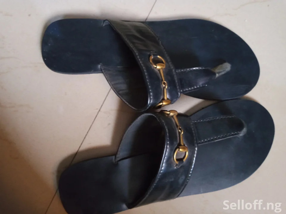 Black Leather slippers