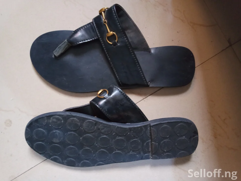 Black Leather slippers