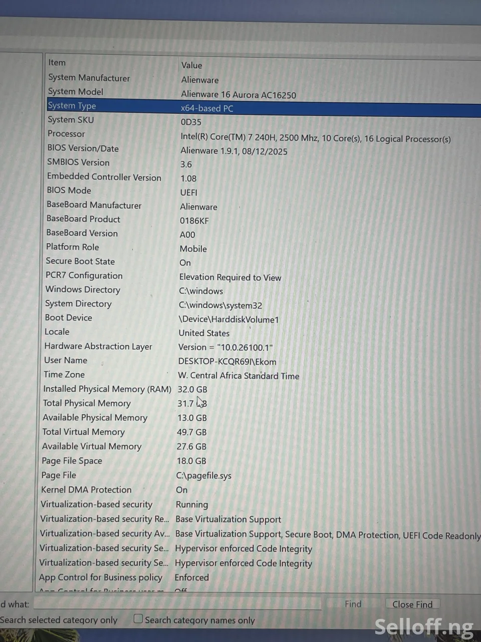 Alienware 16 Aurora Gaming/High End Laptop