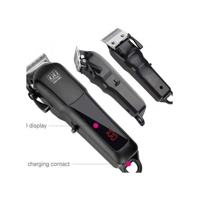 Kiki New Gain Professional Rechargeable Wireless Hair Clipper With Battery Percentage Display (NG-888B)