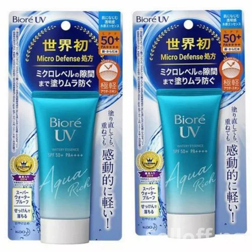 Biore UV Aqua Rich Watery Essence SPF 50+ PA++++ Lightweight Japanese Face Sunscreen (1 Piece)