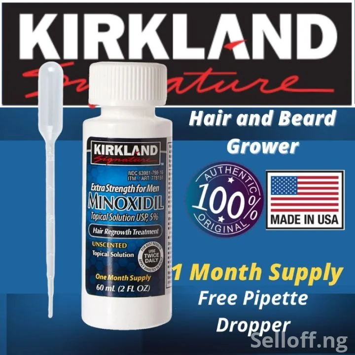 Kirkland Minoxidil 5% Extra Strength 60ml – Hair & Beard Growth Treatment for Men