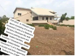 FOR SALE:  A 1906sqm Land space consisting of a newly renovated 2 units of a 3bedroom flat and a 2bedroom BQ.