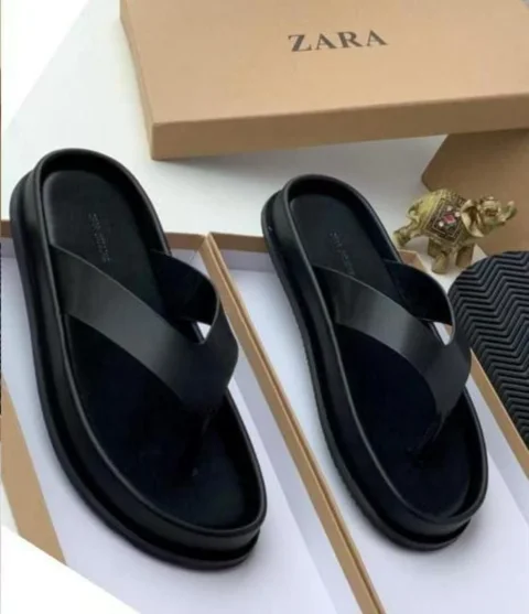 Leather slippers