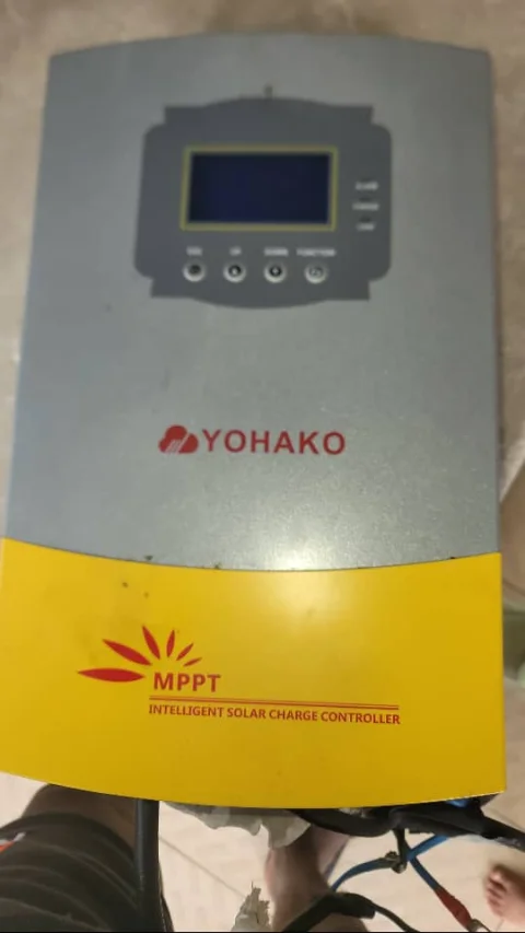 5kva inverter....4 batteries..8 panels of 300 watts. 3
