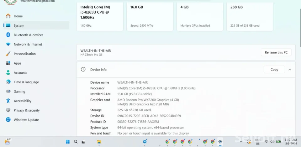 Hp Zbook workstation 14U Core i5