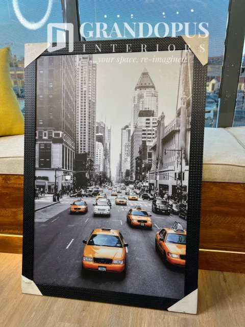 Yellow Taxi in New York Frame (2ft by 3ft)