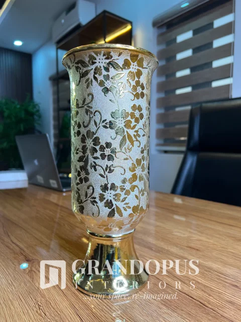 Vintage Gold Encrusted Flowery Vase