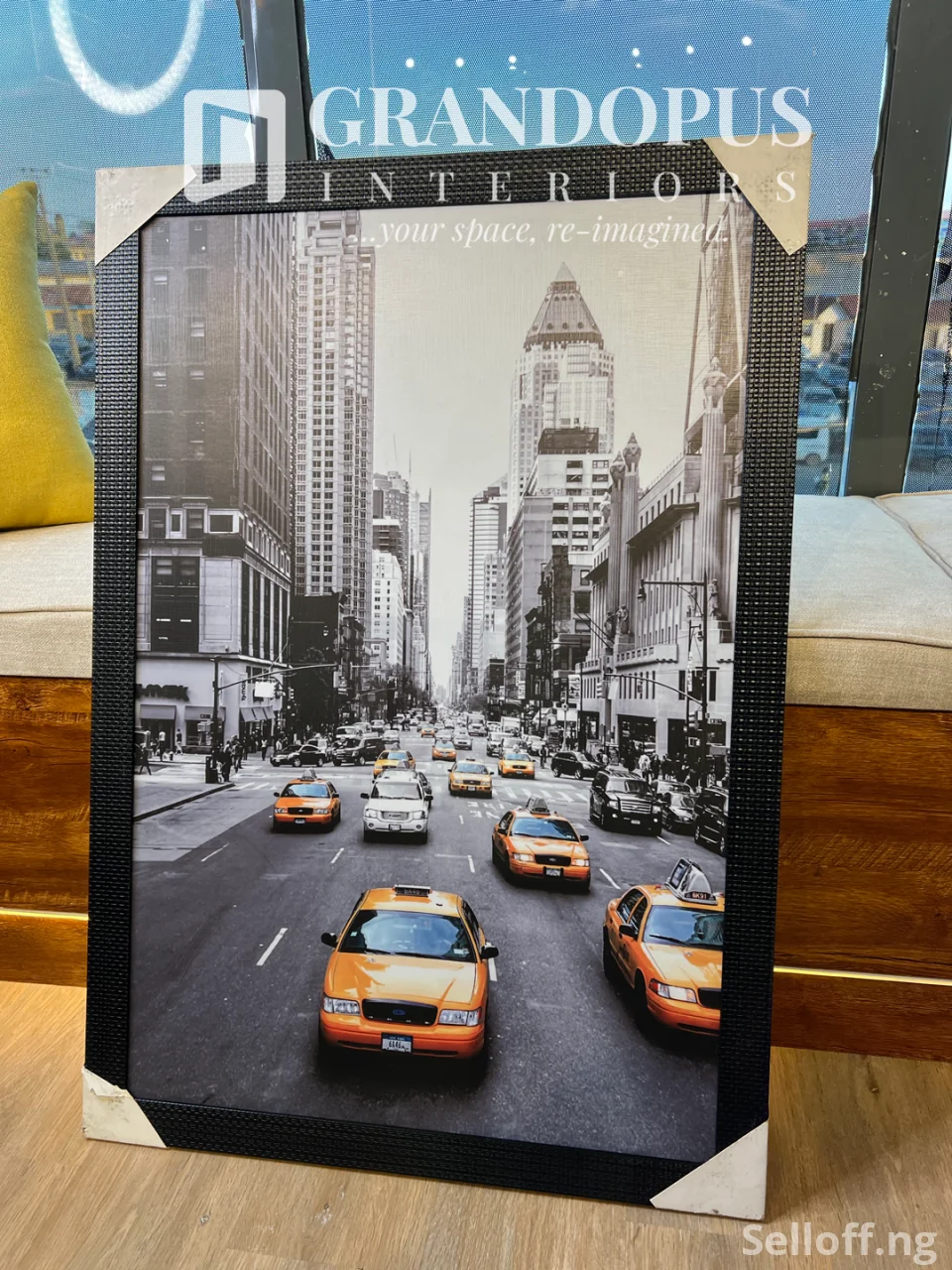 Yellow Taxi in New York Frame (2ft by 3ft)
