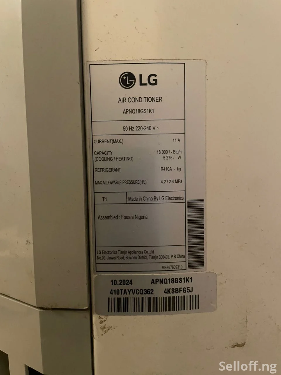 LG Standing Air Conditioner 2hp