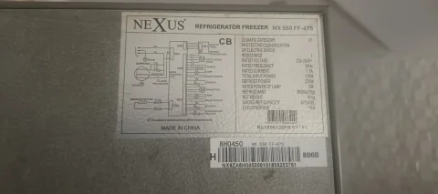 For Sale:  475 liters side by side fridge