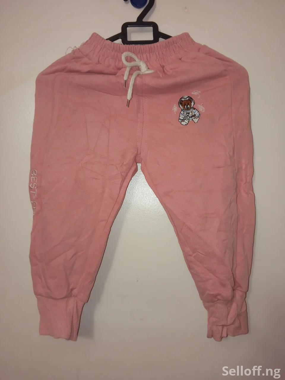Pink Teddy Bear Jogger Pants | Girls Ages 2-8yrs | China Thrift | Drawstring